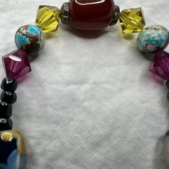 Sterling Silver Natural Stone Beaded Bracelet – Unique & Handcrafted - Picture 6 of 17